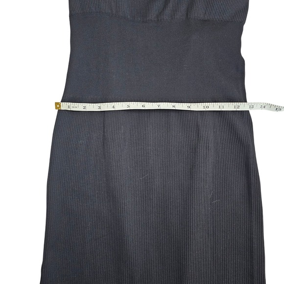 NWT MOOSLOVER Black Ribbed Cutout Back Midi Dress Size L - Picture 4 of 6